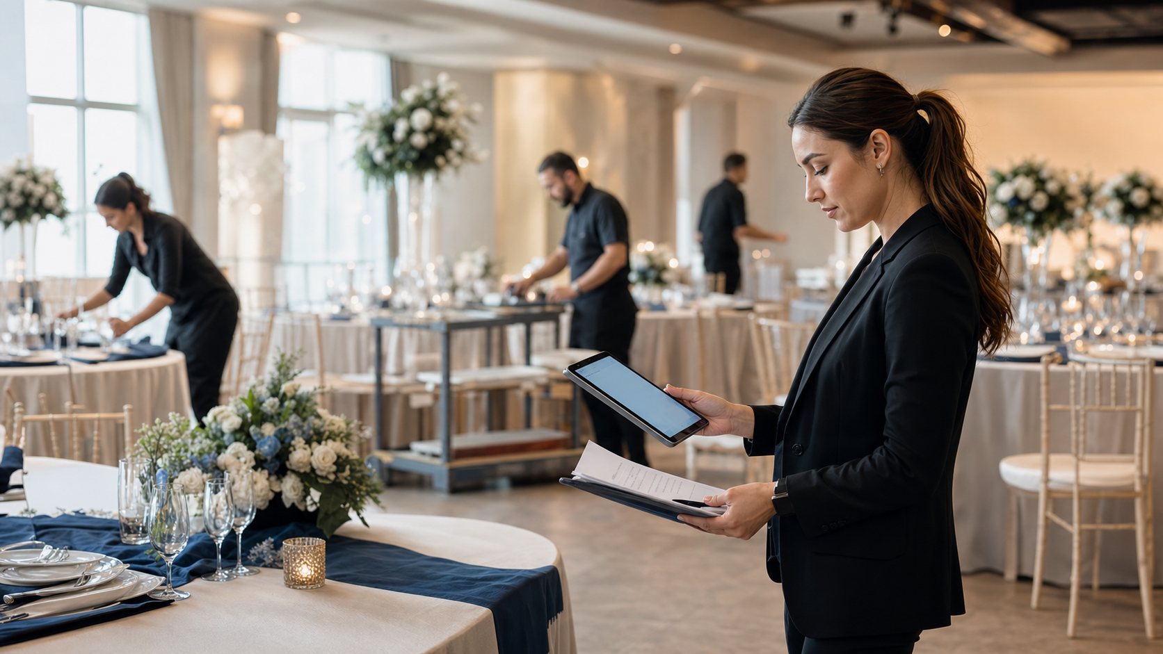 Event planner preparing a celebration